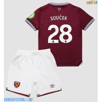 Camisa de time de futebol West Ham United Tomas Soucek #28 Replicas 1º Equipamento Infantil 2025-26 Manga Curta (+ Calças curtas)